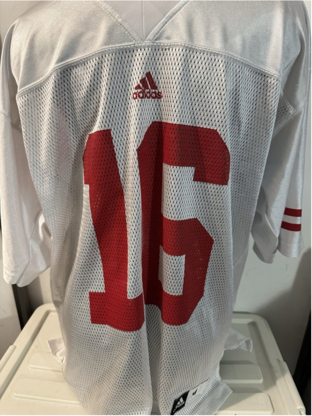 Wisconsin Badgers Adidas NCAA College Football Jersey White Size M